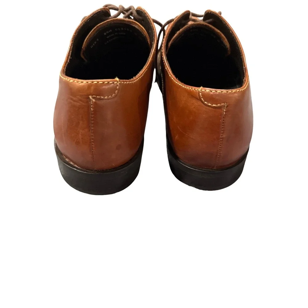 Cole Haan Air Giraldo Men 8.5 M British Tan Leather Apron Toe Oxfords C08189